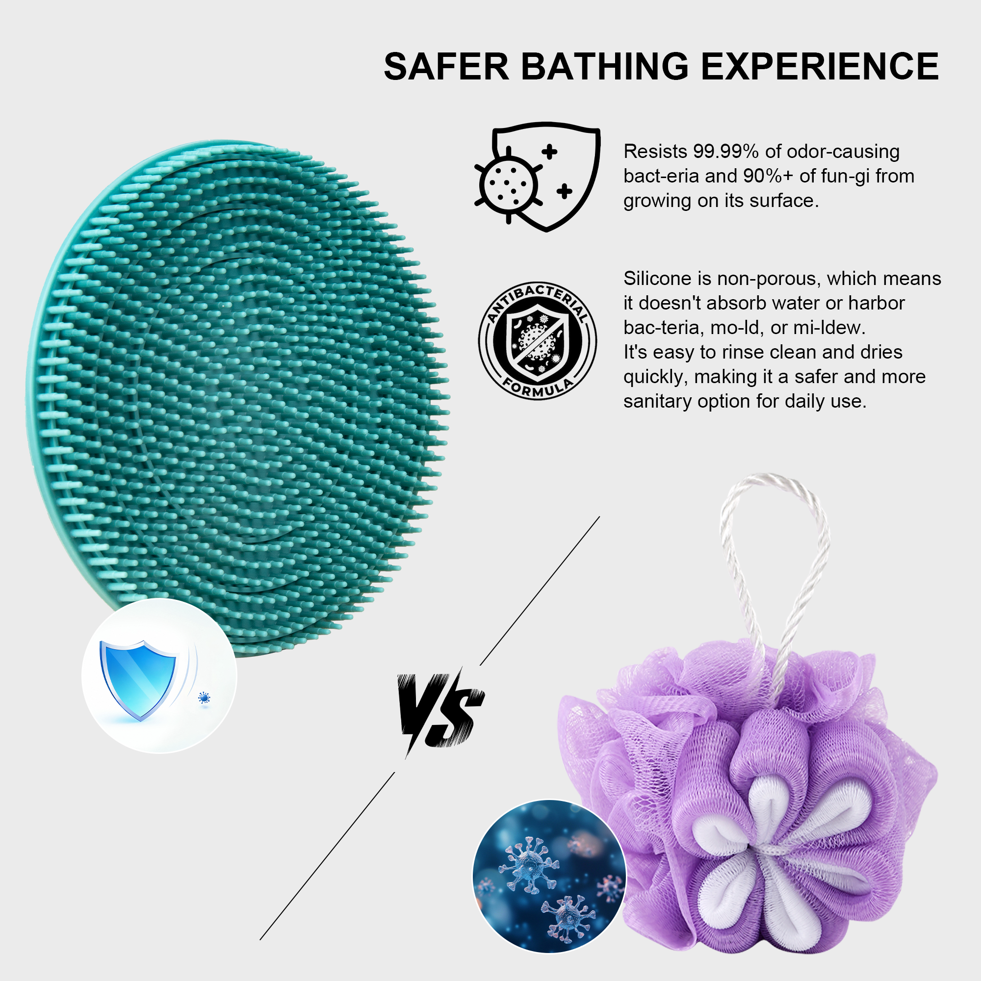 SJ-23 Silicone Bath Brush – Gentle, Effective & Spa-Like Cleansing