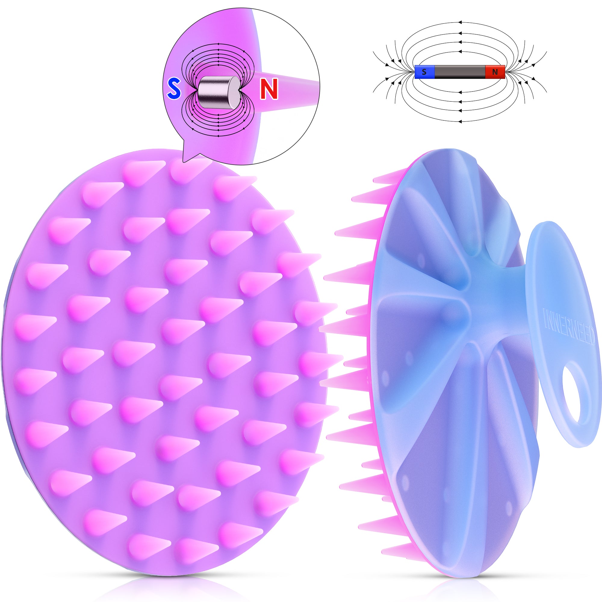 Translucent Magnetic Silicone Bath Brush | Gentle Clean & Easy Storage