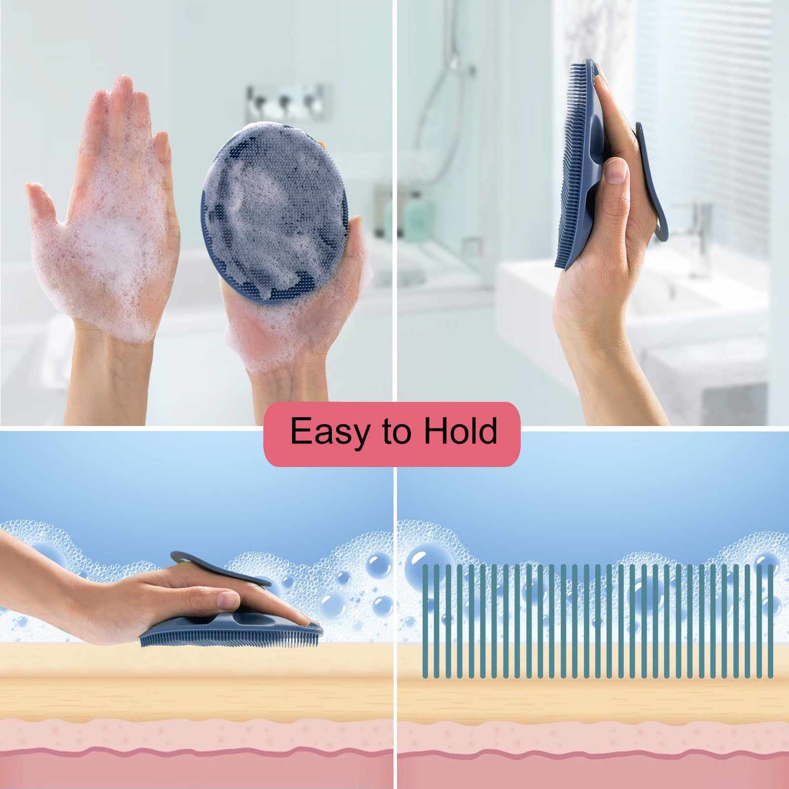 SJ-012 Handheld Oval Bath Brush – Effective, Ergonomic & Skin-Friendly