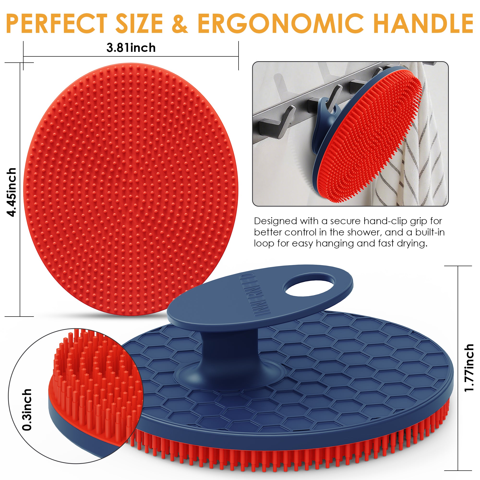 Magnetic Silicone Bath Brush – Easy Storage & Gentle Cleaning