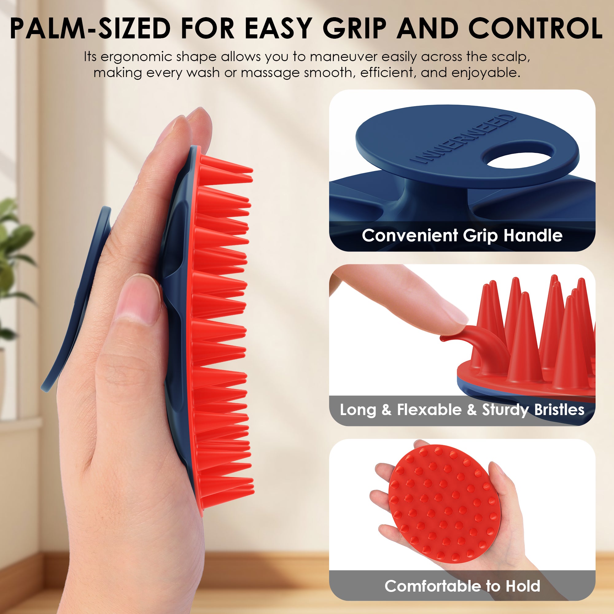 Magnetic Scalp Massager Brush | Soft Silicone Bristles