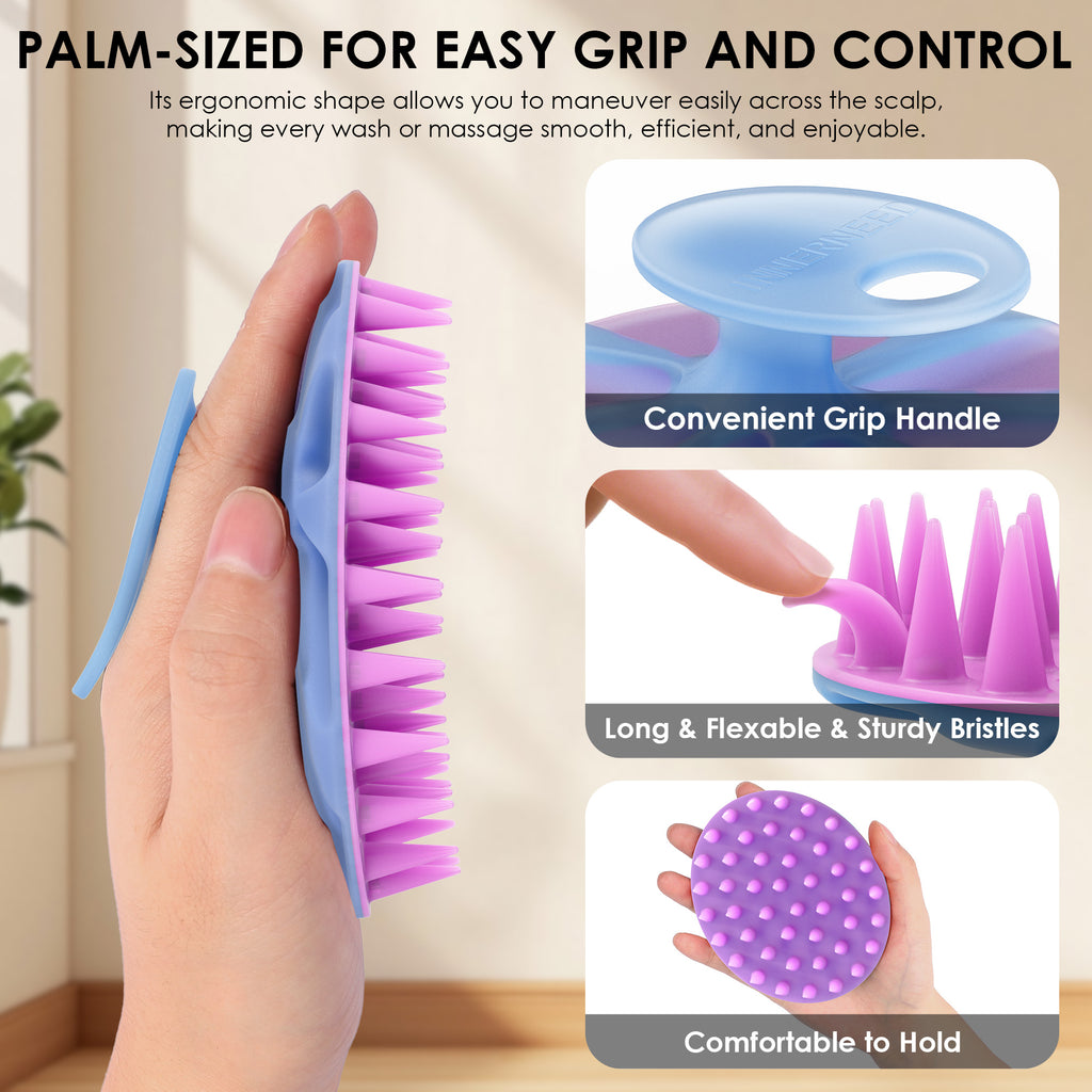 SJ-021 Translucent Magnetic Silicone Scalp Brush | Gentle Cleansing, Improves Circulation & Scalp Health