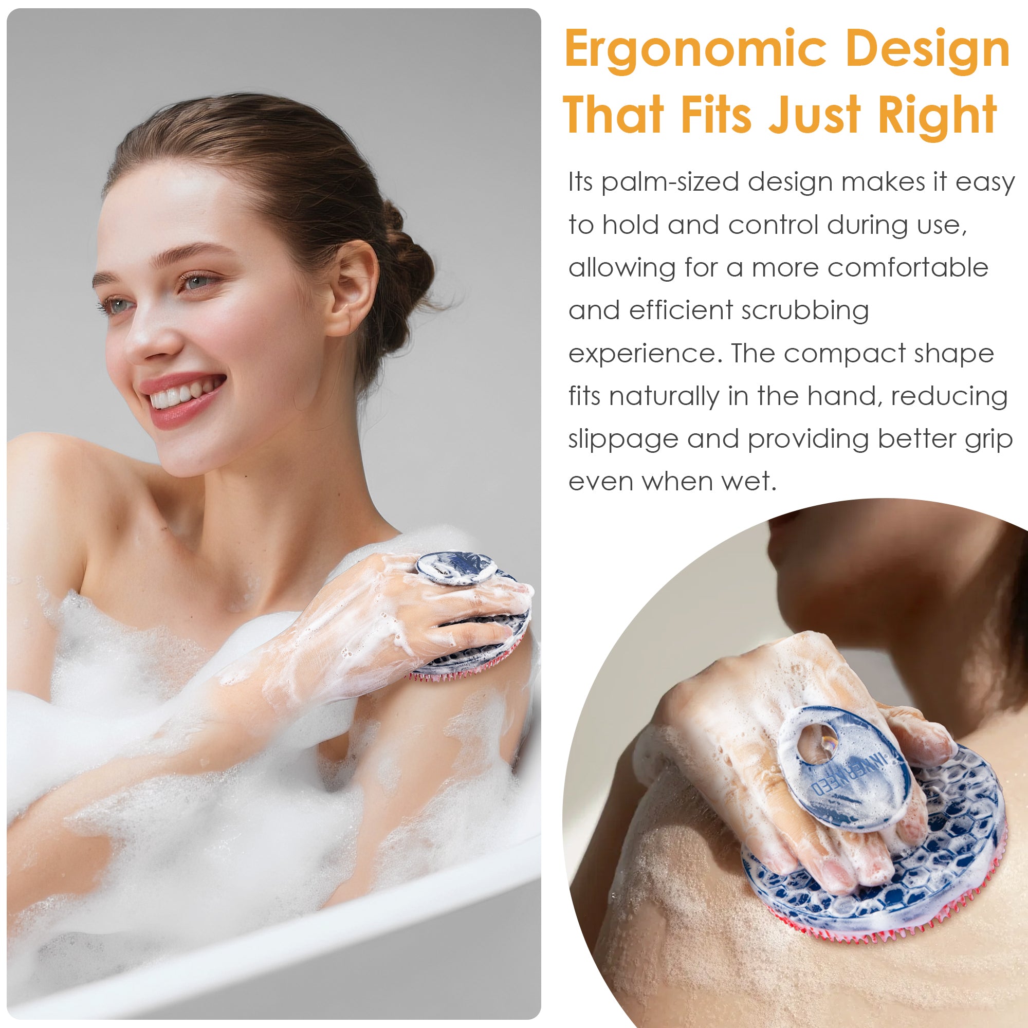 Magnetic Silicone Bath Brush – Easy Storage & Gentle Cleaning