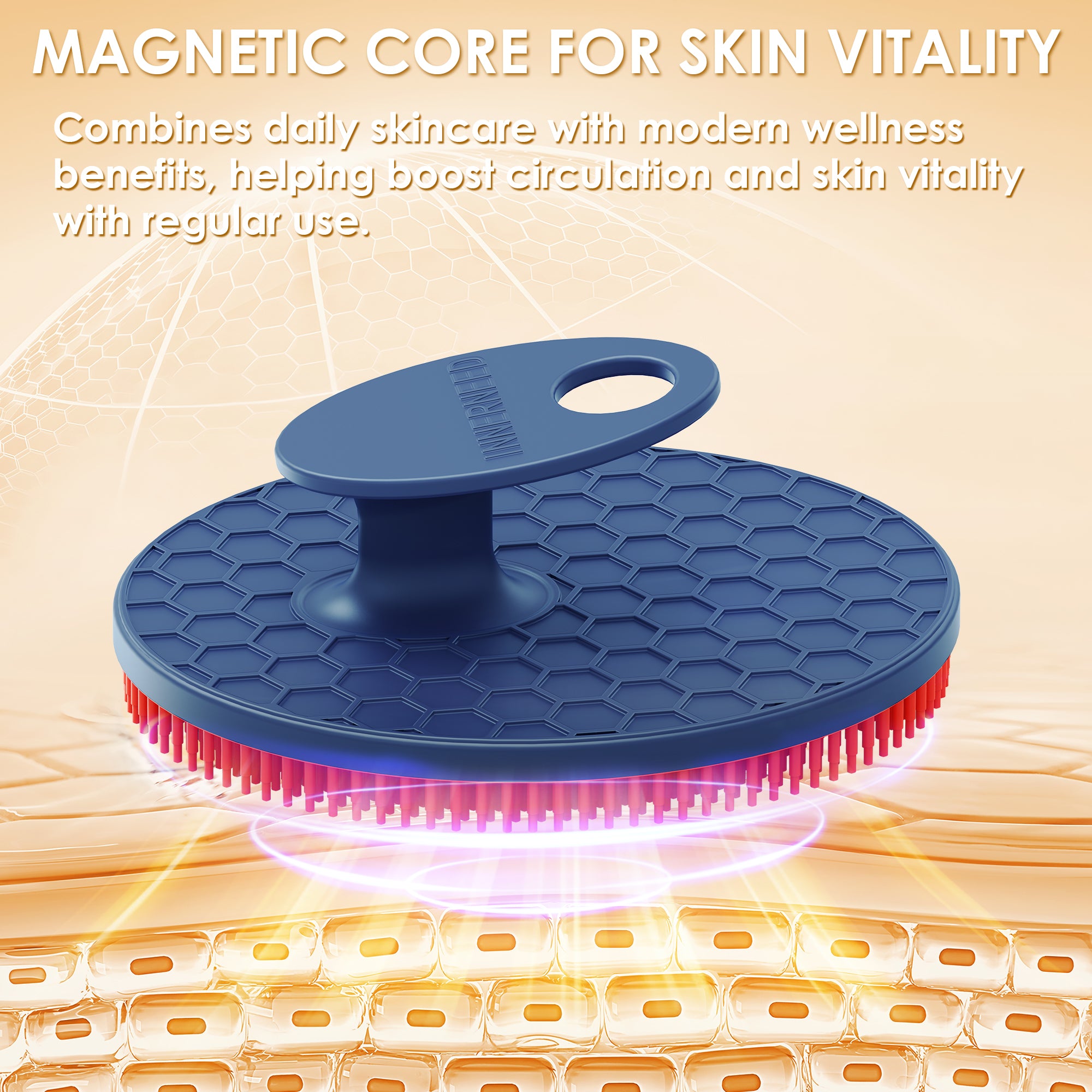 Magnetic Silicone Bath Brush – Easy Storage & Gentle Cleaning