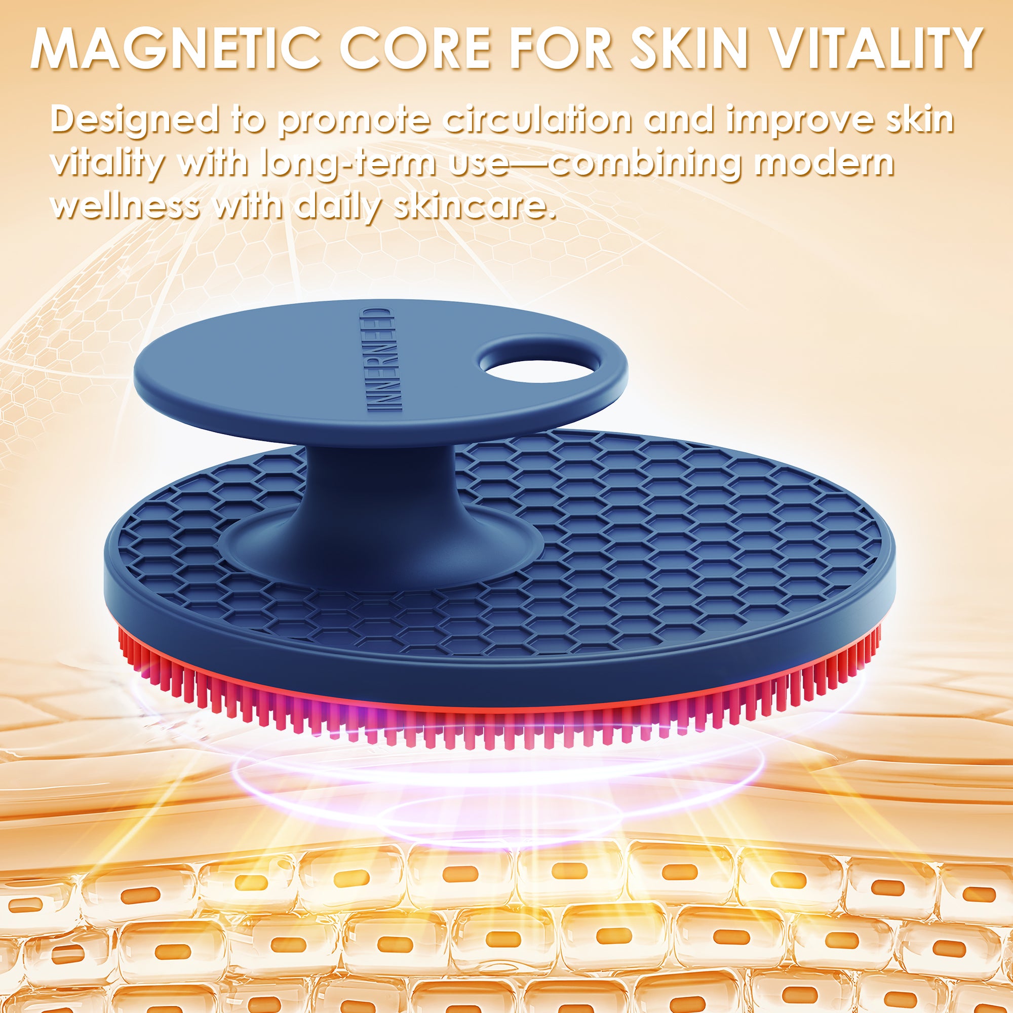 Magnetic Silicone Facial Cleansing Brush – Deep Clean & Compact Storage