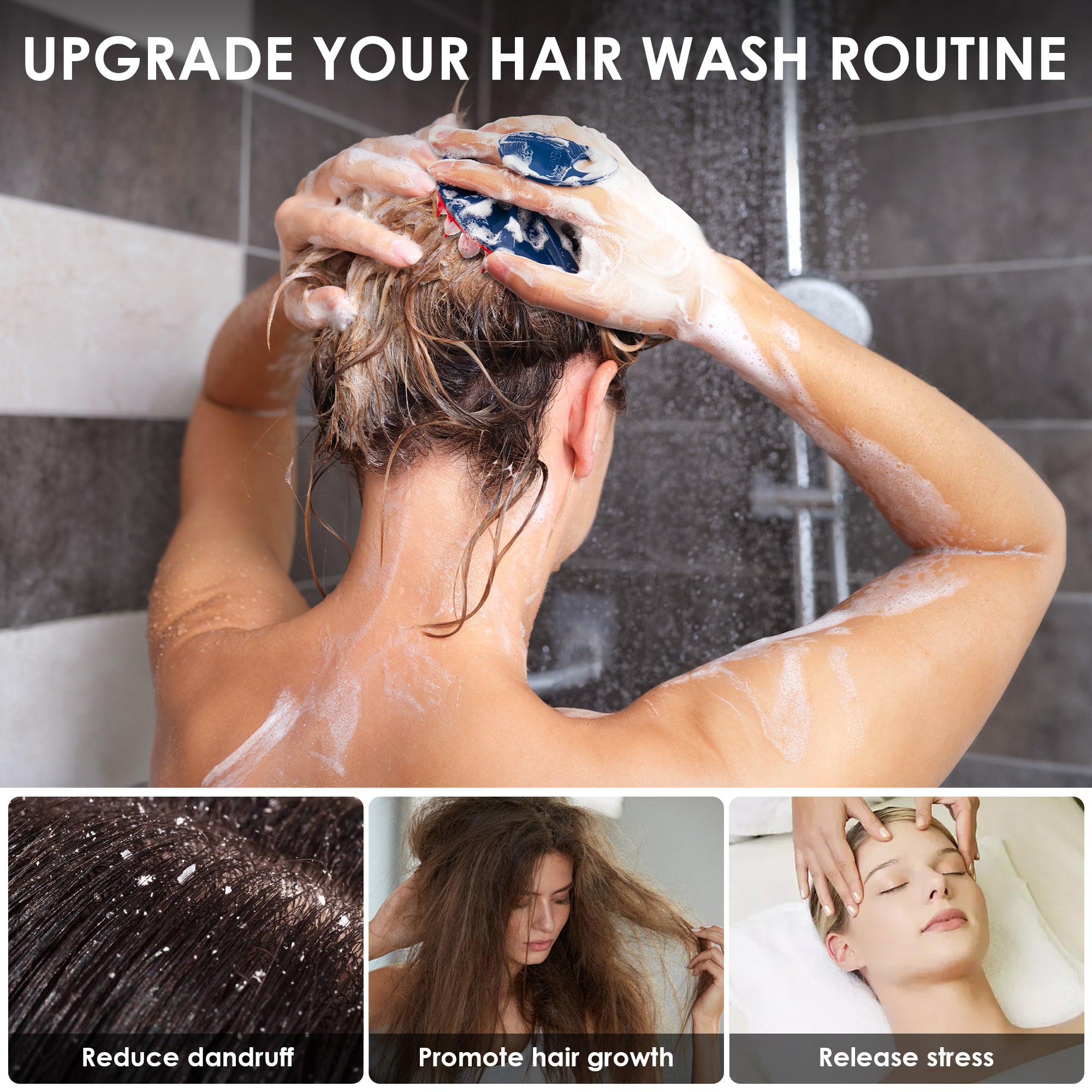 Magnetic Scalp Massager Brush | Soft Silicone Bristles