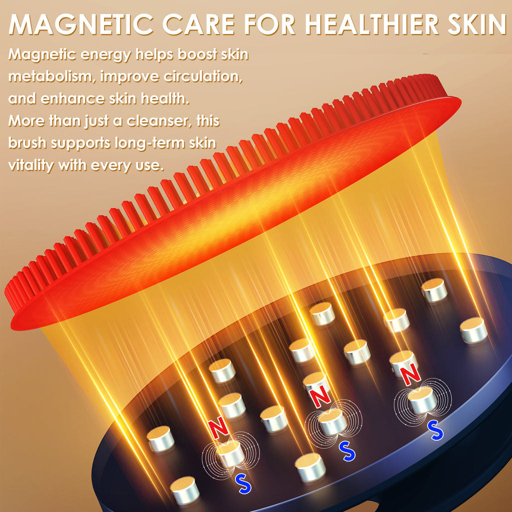 Magnetic Silicone Facial Cleansing Brush – Deep Clean & Compact Storage