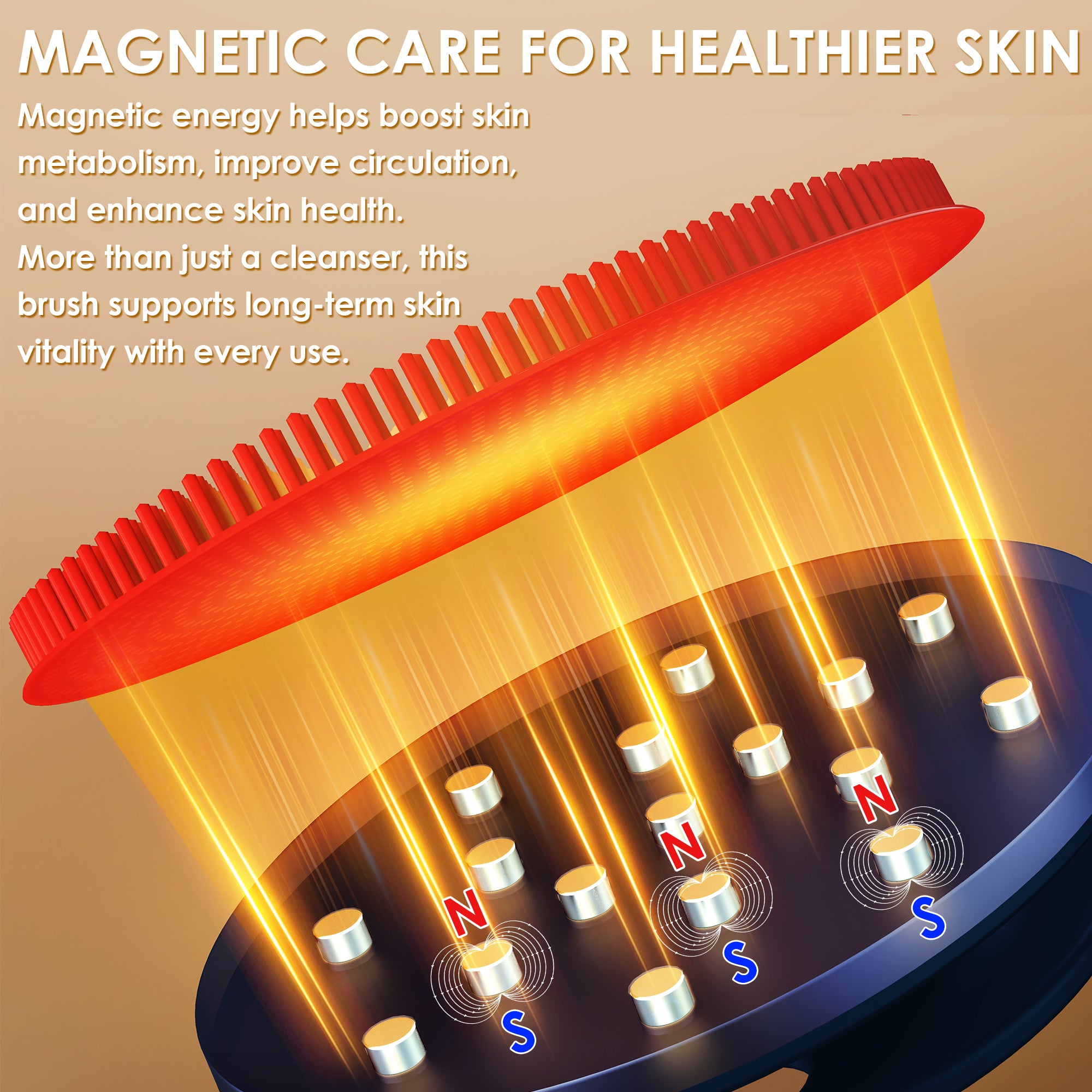 Magnetic Silicone Facial Cleansing Brush – Deep Clean & Compact Storage
