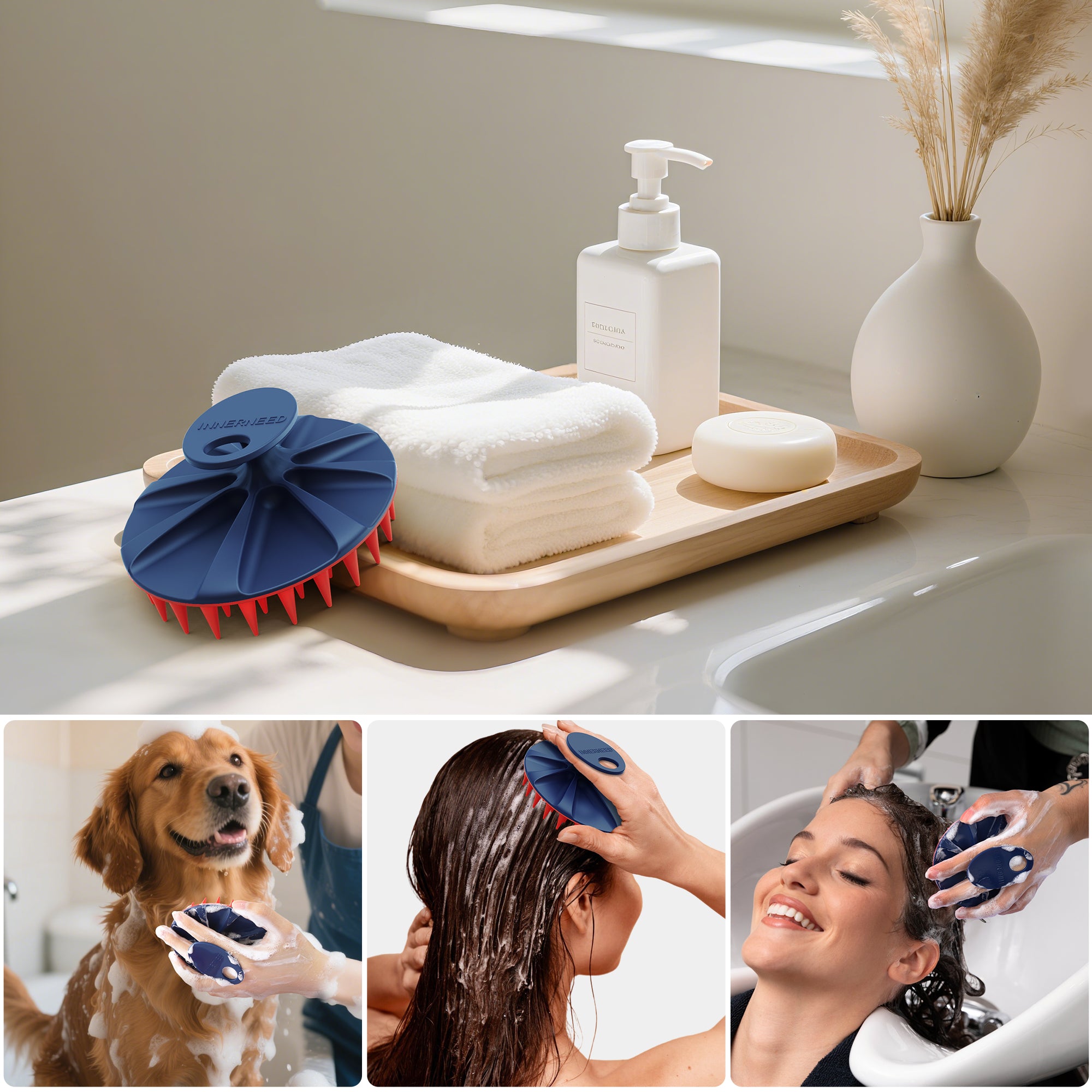 Magnetic Scalp Massager Brush | Soft Silicone Bristles