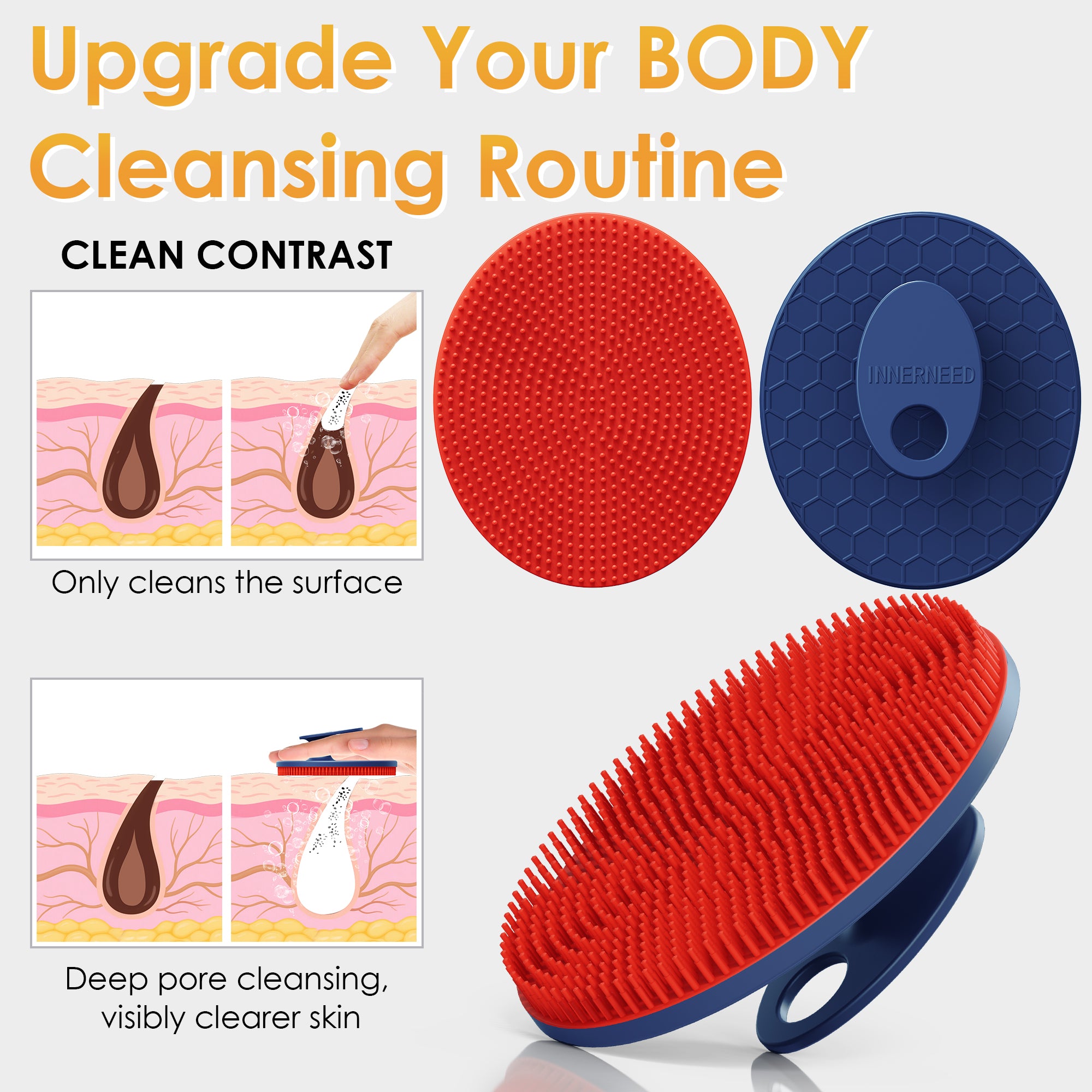 Magnetic Silicone Bath Brush – Easy Storage & Gentle Cleaning