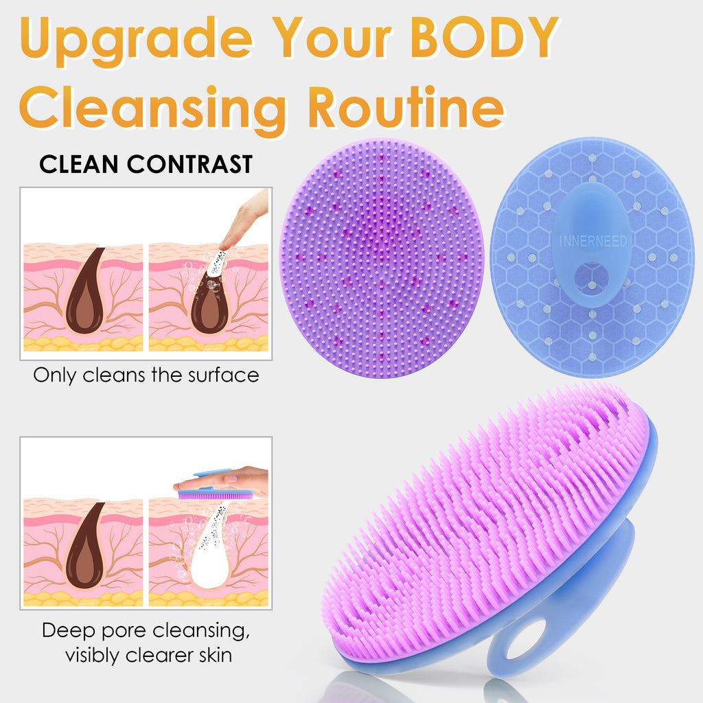 Translucent Magnetic Silicone Bath Brush | Gentle Clean & Easy Storage
