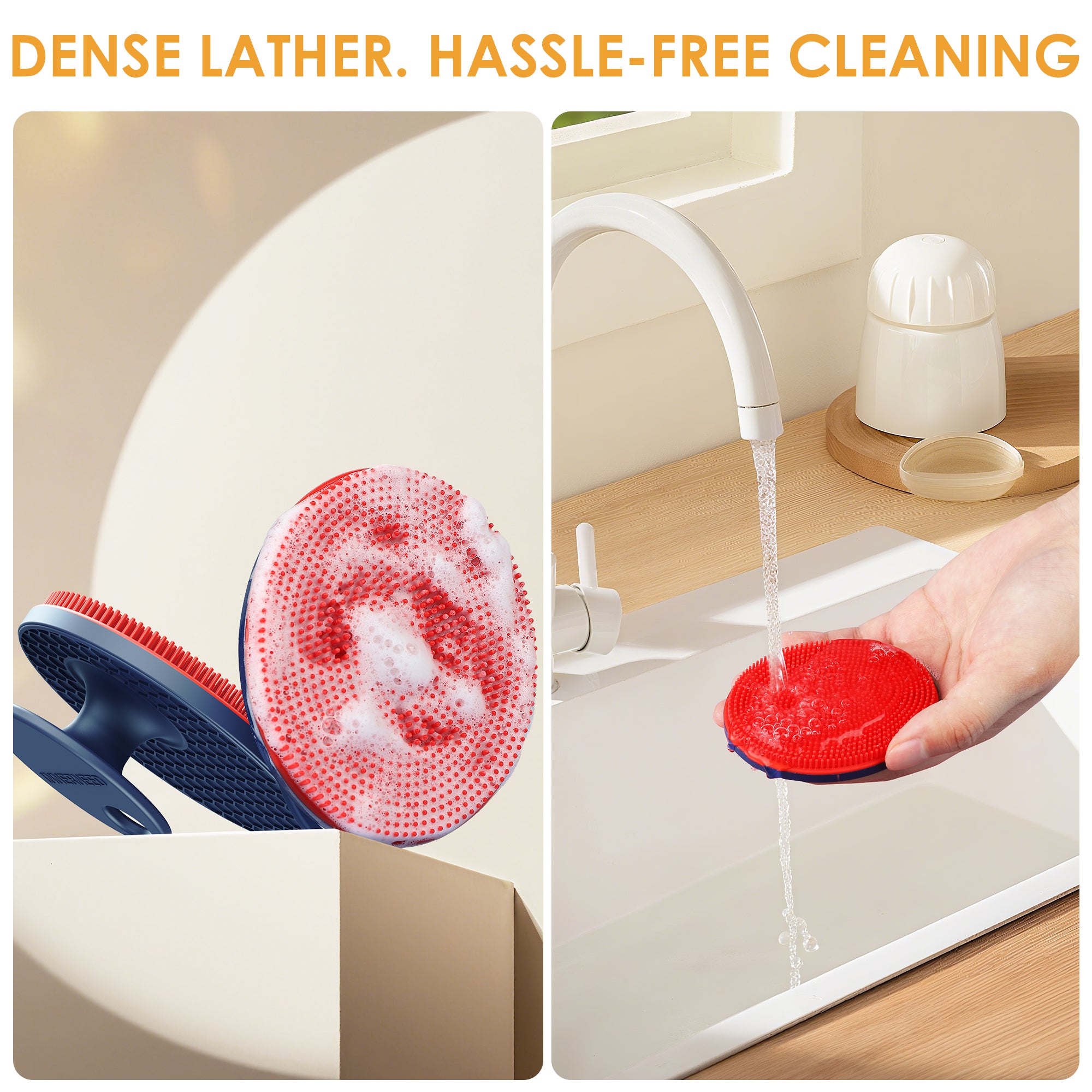 Magnetic Silicone Facial Cleansing Brush – Deep Clean & Compact Storage
