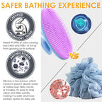 Translucent Magnetic Silicone Bath Brush | Gentle Clean & Easy Storage