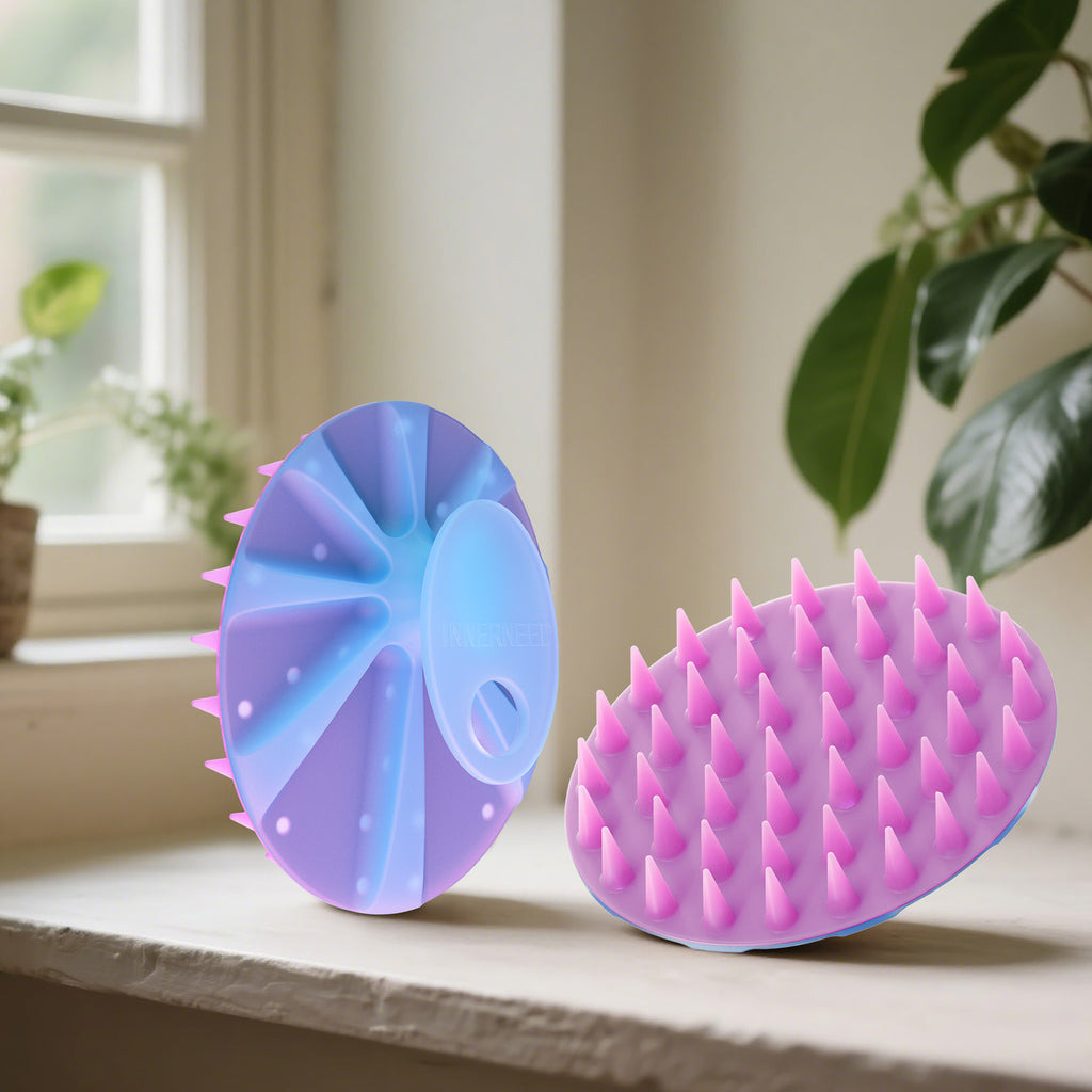 SJ-021 Translucent Magnetic Silicone Scalp Brush | Gentle Cleansing, Improves Circulation & Scalp Health
