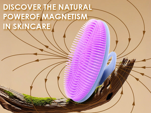 Translucent Magnetic Silicone Bath Brush | Gentle Clean & Easy Storage