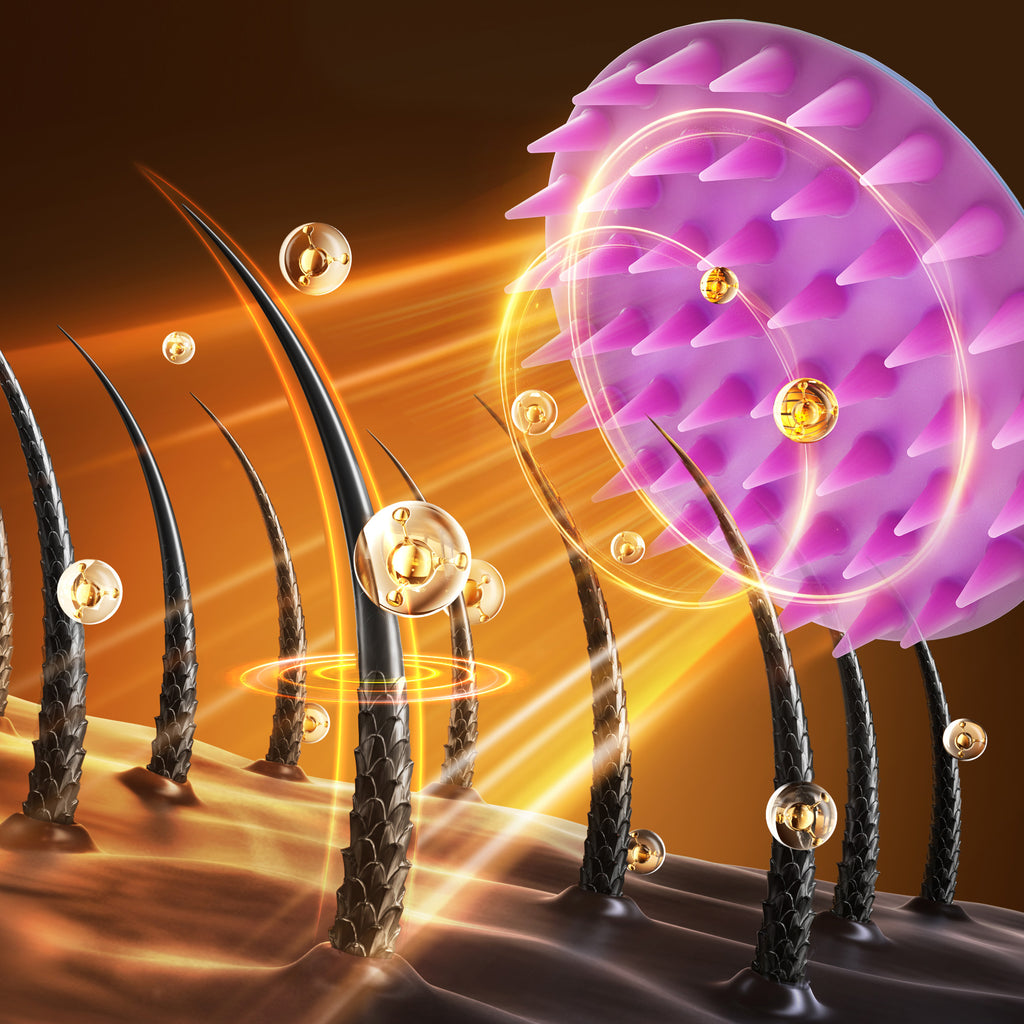 SJ-021 Translucent Magnetic Silicone Scalp Brush | Gentle Cleansing, Improves Circulation & Scalp Health