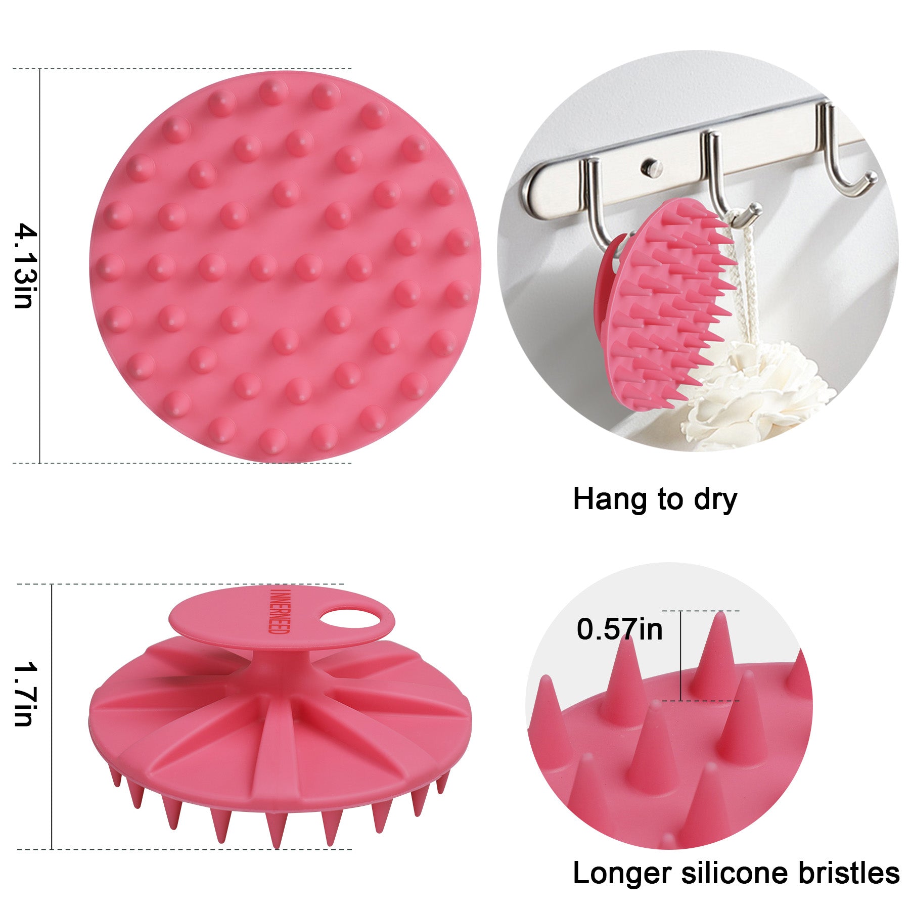 SJ-04 Scalp Massager Brush | Soft Silicone Bristles for Gentle Hair & Scalp Care