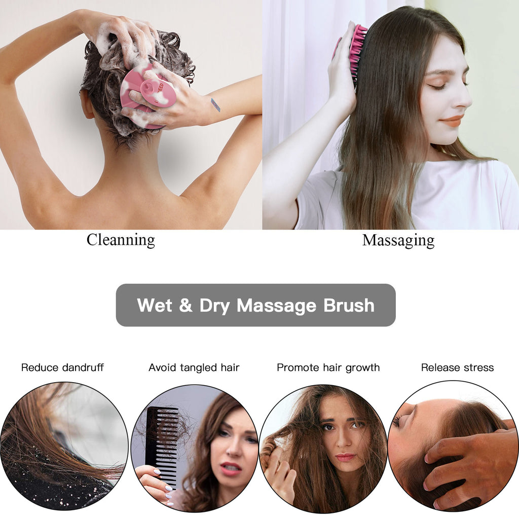 SJ-04 Scalp Massager Brush | Soft Silicone Bristles for Gentle Hair & Scalp Care